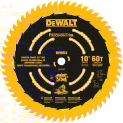 DeWalt Precision Trim 10 in. D X 5/8 in. Carbide Circular Saw Blade 60 teeth 1 pk