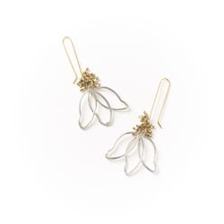 Matr Boomie Kairavini Women's Petals Gold/Silver Earrings