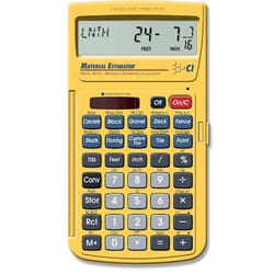 Calculated Industries Material Estimator Yellow 11 digit Solar Powered Material Estimator Calculator