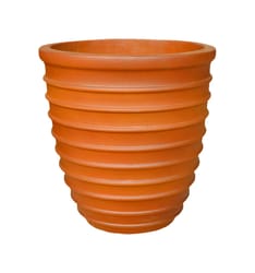 Southern Patio GRC 14-3/4 in. H X 14 in. W Cement Round Midrise Planter Terracotta