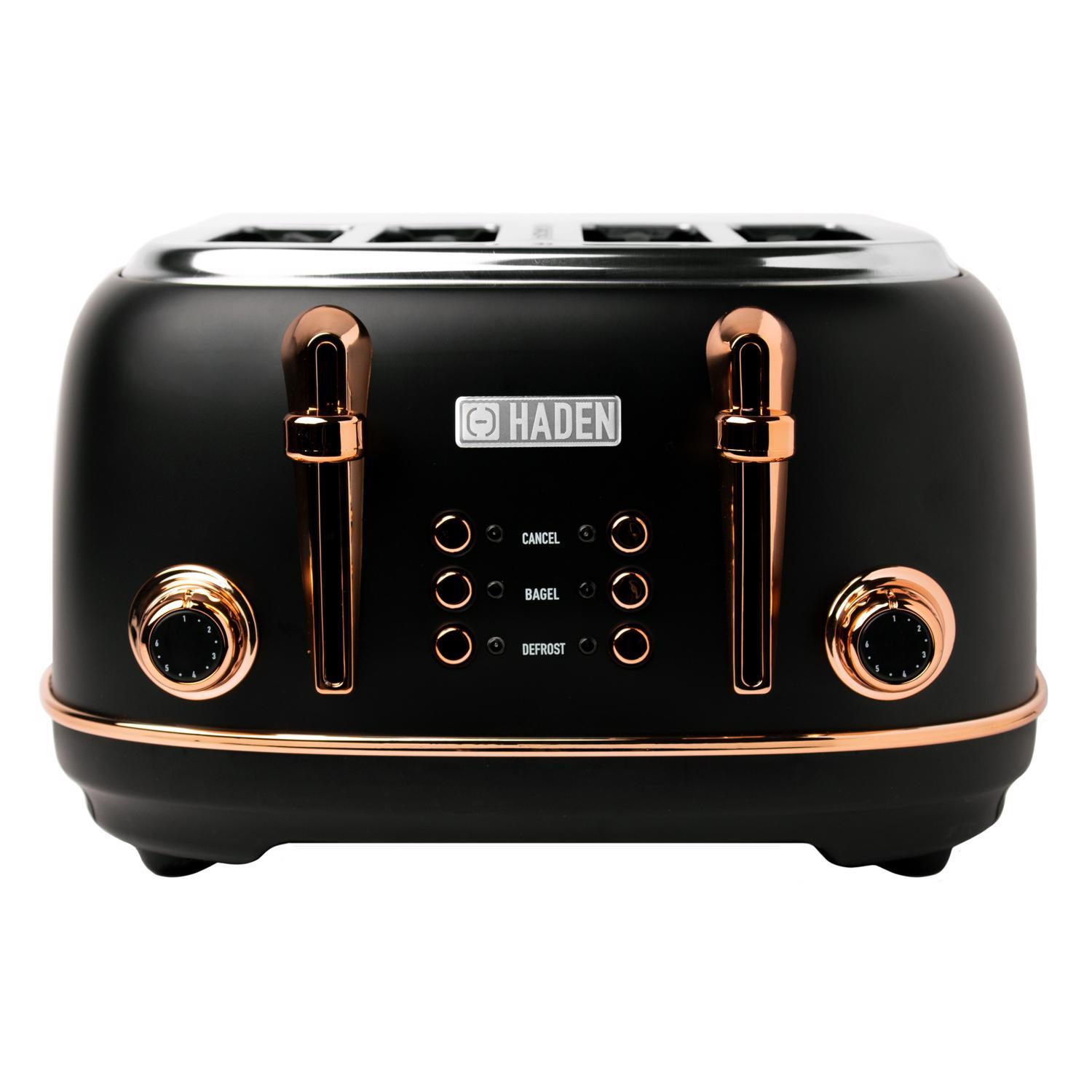 Haden Stainless Steel Black 4 slot Toaster 8 in. H X 13 in. W X 12 in. D Uae Electronic uaeelectronic.com