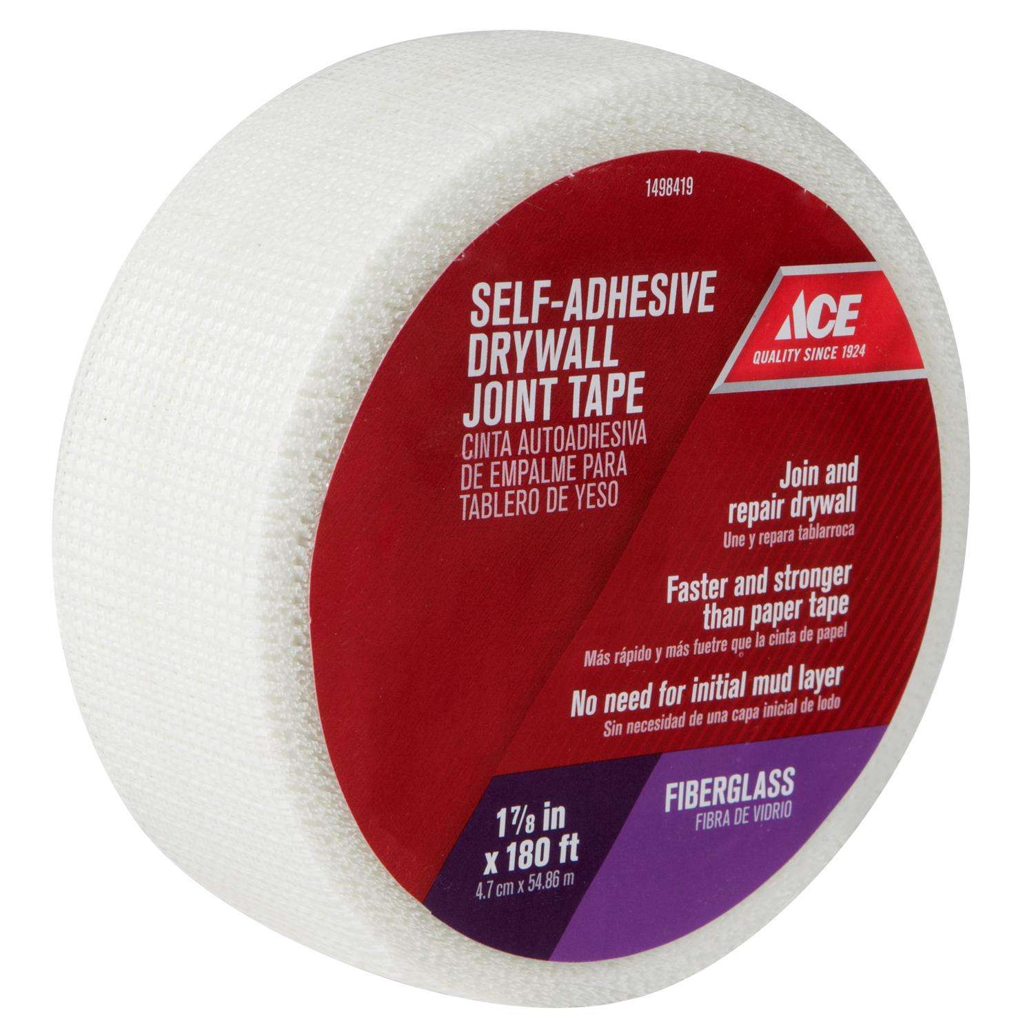Ace 180 ft. L X 17/8 in. W Fiberglass Mesh White Self Adhesive Drywall