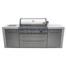 Mont Alpi Deluxe Island 6 Burner Natural Gas/Propane Grill Silver