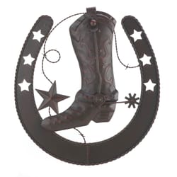 Accent Plus .10 in. H X 15.75 in. L Stars & Spurs Iron Wall Decoration