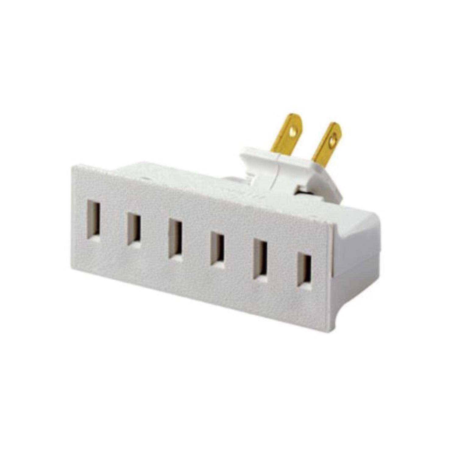 Leviton Non-Grounded 3 outlets Swivel Tap Adapter 1 pk - Ace Hardware