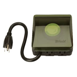 Woods Outdoor Mechanical Timer 125 V Green