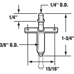 Prime-Line 3/8 in. D X 1-3/4 in. L Mill Silver Steel Pivot 2 pc