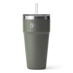 YETI Rambler 26 oz Camp Green BPA Free Bottle with Straw Cap