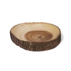 Lipper International Natural Acacia Wood Rustic Shallow Bowl 8.75 in. D 1 pc