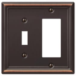 Amerelle Chelsea Aged Bronze 2 gang Stamped Steel Decorator/Toggle Wall Plate 1 pk