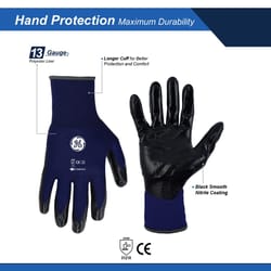 General Electric Unisex Dipped Gloves Black/Blue L 1 pair