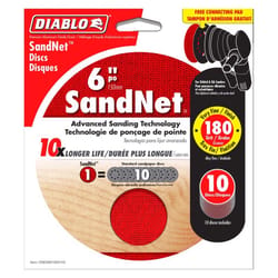 Diablo SandNet 6 in. Aluminum Oxide Hook and Lock Sanding Disc 180 Grit Fine 10 pk