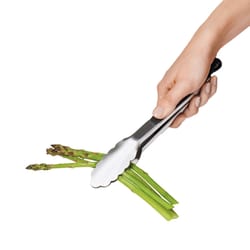 OXO Good Grips Silver/Black Stainless Steel Tongs
