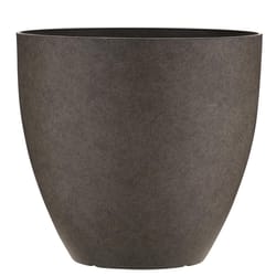 Southern Patio 12 in. H X 13 in. D Resin Egg Planter Gray