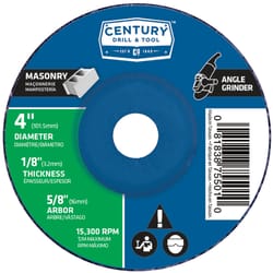 Century Drill & Tool 4 in. D X 5/8 in. Masonry Grinding Wheel