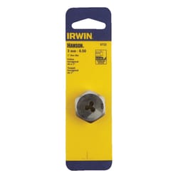 Irwin Hanson High Carbon Steel Metric Hexagon Die 3mm-0.50 1 pc