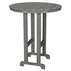 Ivy Terrace Classics Gray Round PolyWood Transitional Bar Table