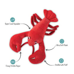 Pet Shop by Fringe Studio Red Plush Youre My Lobster Dog Toy 1 pk