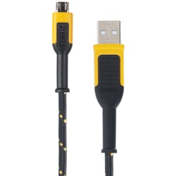 DeWalt Micro to USB Cable 10 ft. Black/Yellow