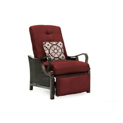 Hanover Ventura Brown Steel Frame Reclining Armchair Crimson Red