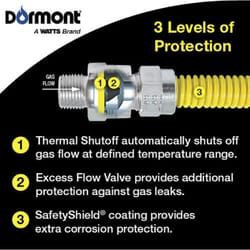 Dormont SmartSense 1/2 in. OD X 1/2 in. D OD 48 ft. Stainless Steel Gas Connector Kit
