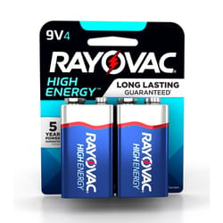 Rayovac High Energy 9-Volt Alkaline Batteries 4 pk Carded