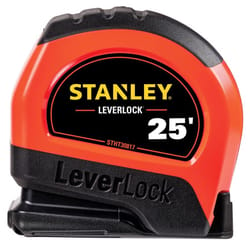 STANLEY LeverLock 25 ft. L X 1 in. W Compact Tape Measure 1 pk