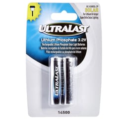 UltraLast Lithium Phophate AA 3.2 V 0.6 mAh Solar Rechargeable Battery 2 pk