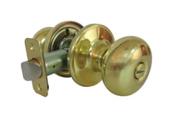 Faultless Mushroom Polished Brass Privacy Knob Right or Left Handed