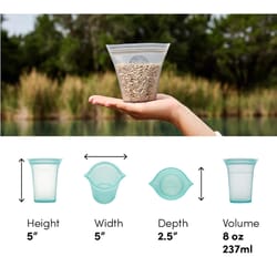 Zip Top 8 oz Teal Storage Cup 1 pk