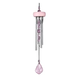 Woodstock Chimes Gem Drop Chime Pink Aluminum/Wood 10 in. Wind Chime