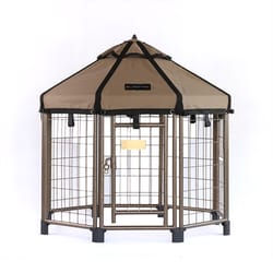 Pet Gazebo Galvanized Steel Pet Kennel Earth Taupe 36 in. H X 36 in. W X 36 in. D