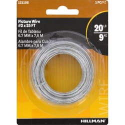 HILLMAN Steel-Plated Silver Braided Picture Wire 20 lb 1 pk