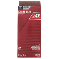Ace 18 in. L X 3 in. W Aluminum Oxide Sanding Belt Assorted 5 pc