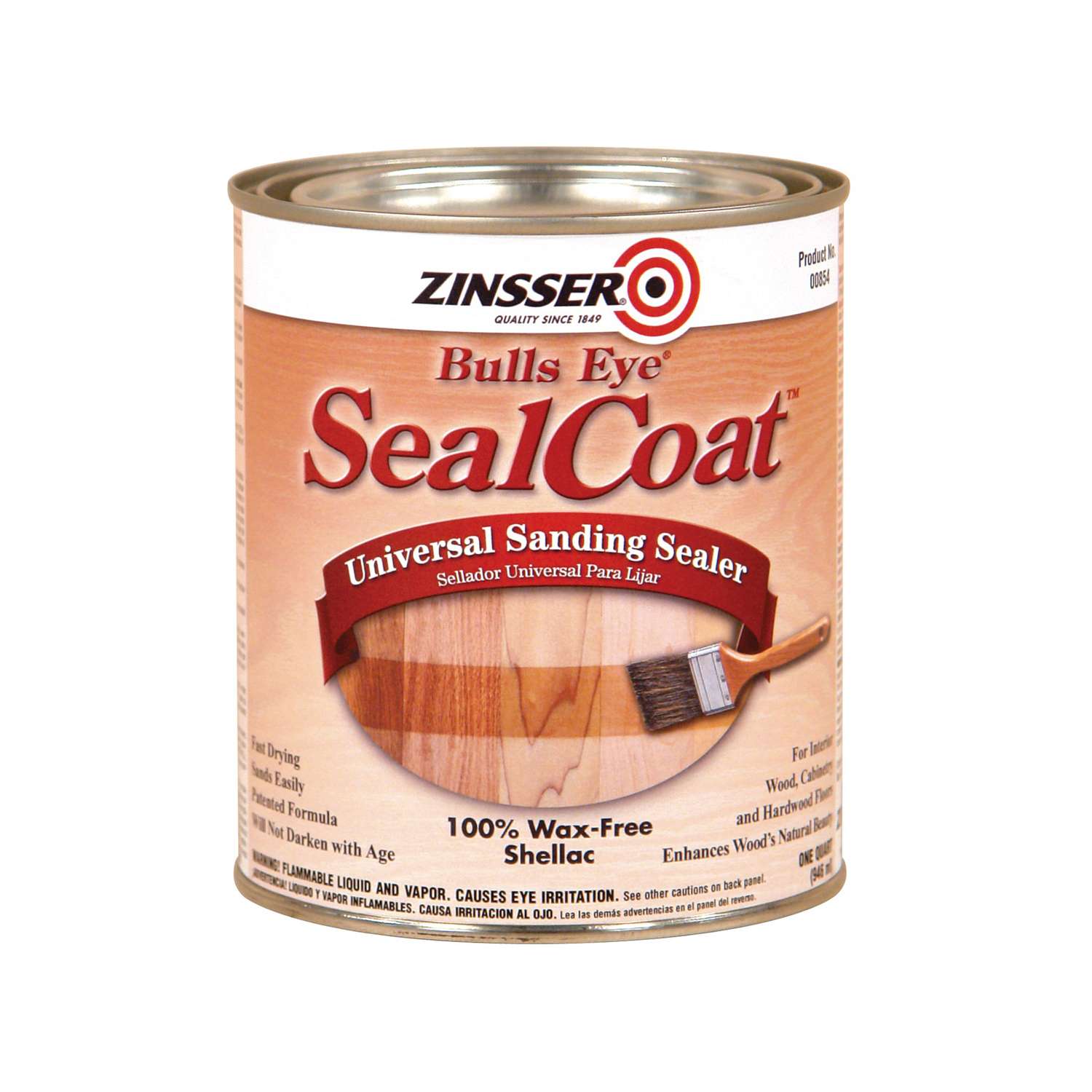 Zinsser Bulls Eye SealCoat Flat/Matte Clear OilBased Universal Sanding