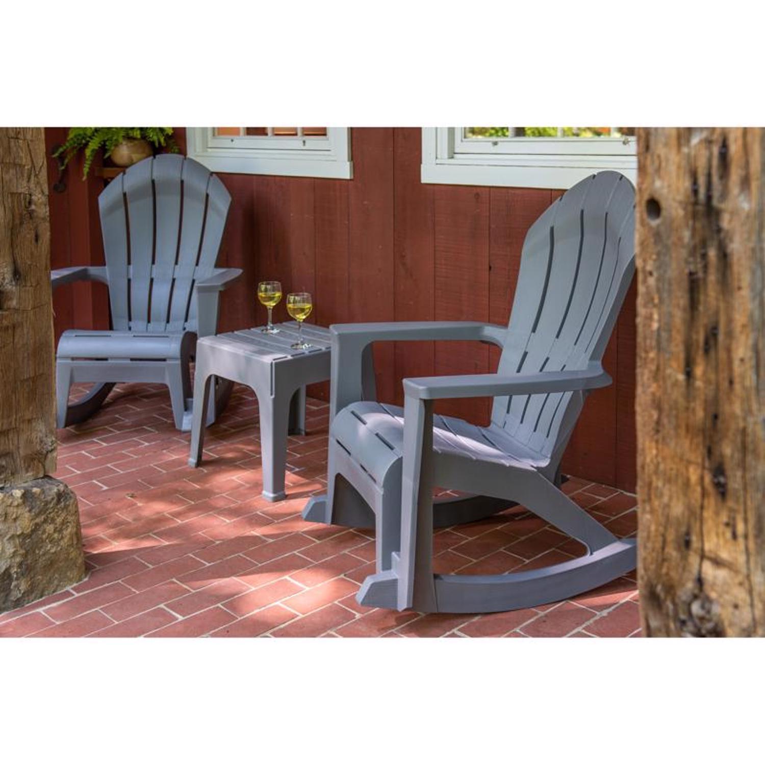 Adams Manufacturing Realcomfort Charcoal Resin Plastic Adirondack