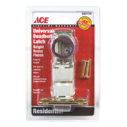 Ace Bright Brass Steel Deadbolt Latch 1 pk