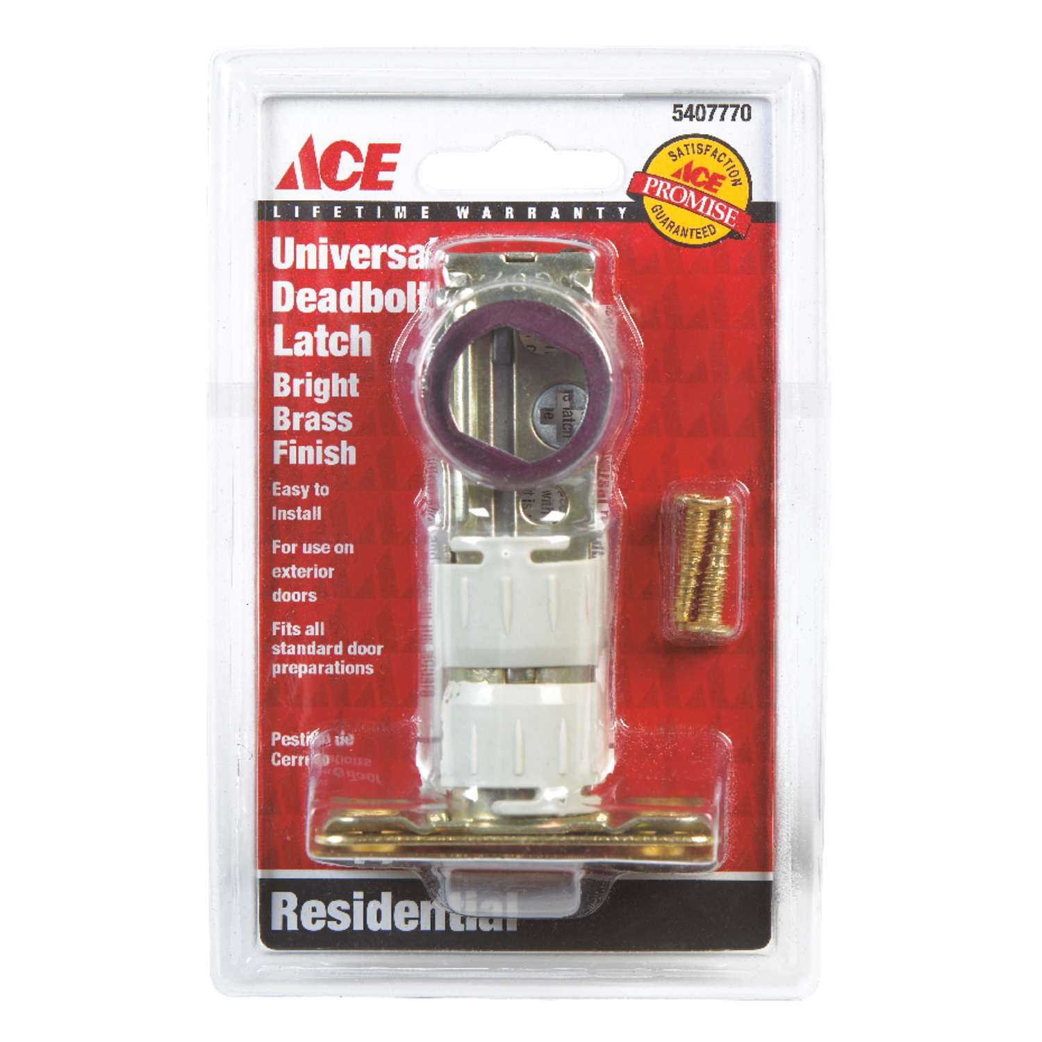 Ace Bright Brass Steel Deadbolt Latch 1 Pk Ace Hardware 1250