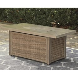 Signature Design by Ashley Beachcroft Beige Rectangular Aluminum Casual Fire Pit Table