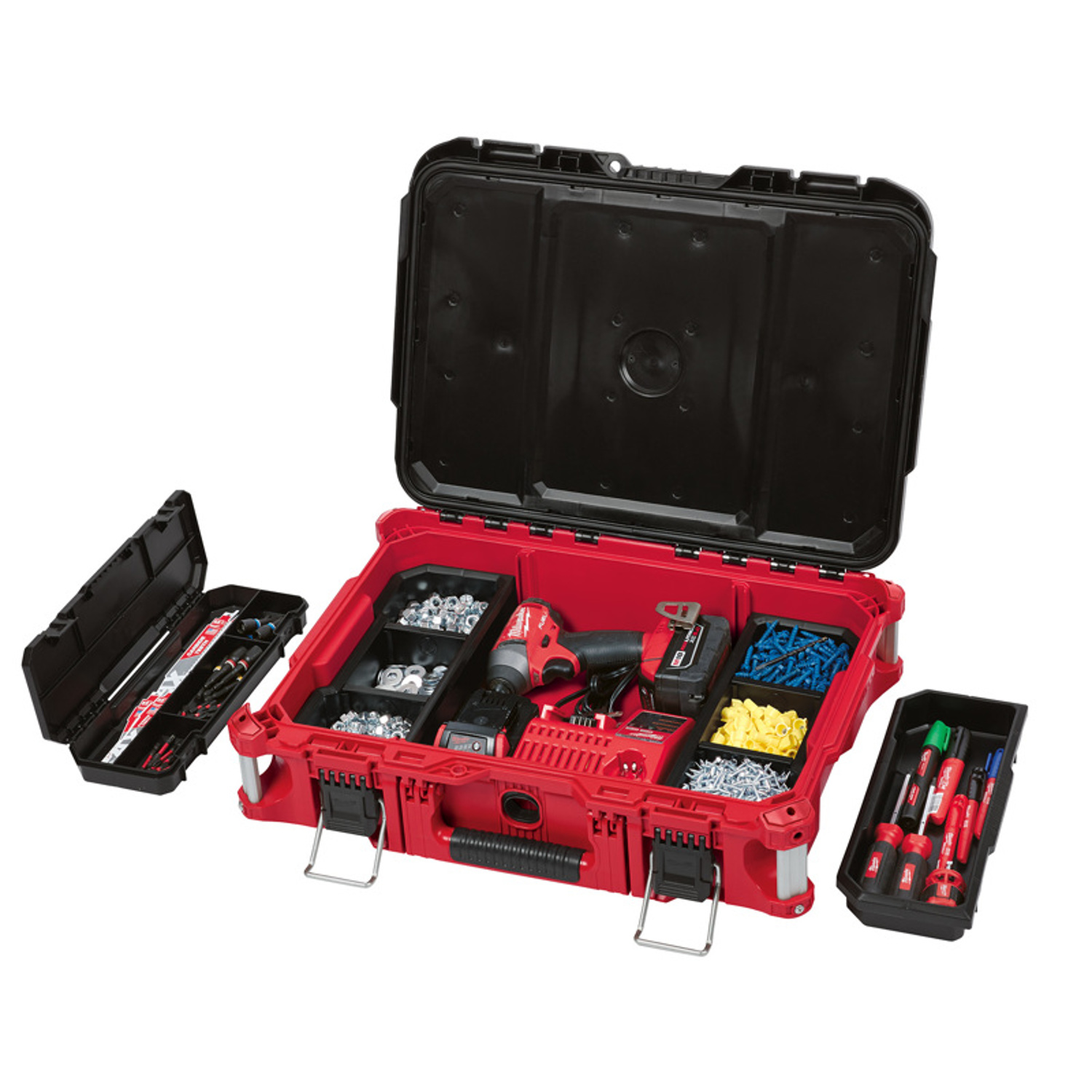Milwaukee PACKOUT 22 in. Medium Tool Box Black/Red - Ace Hardware