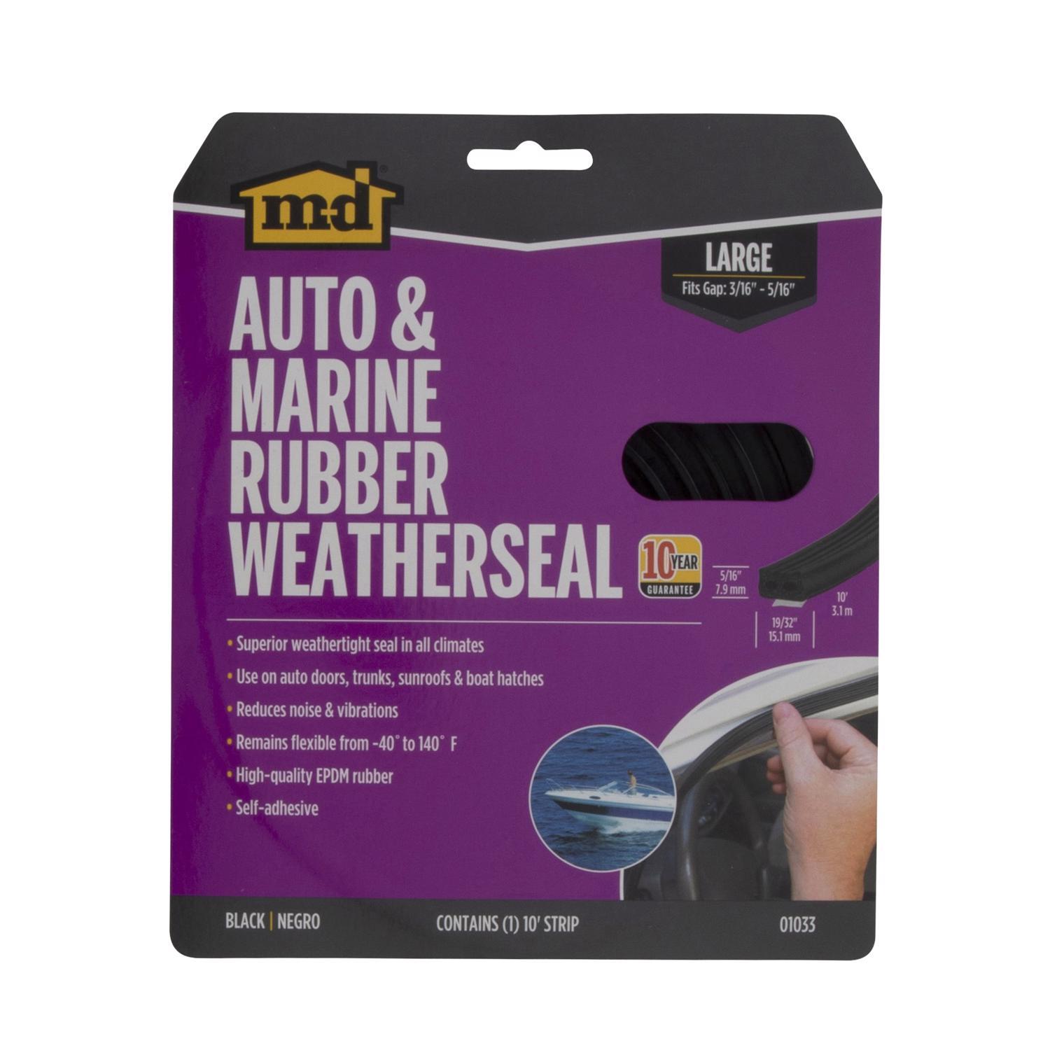 M-D BUILDING PRODUCTS Black EPDM Rubber Foam Weatherstrip