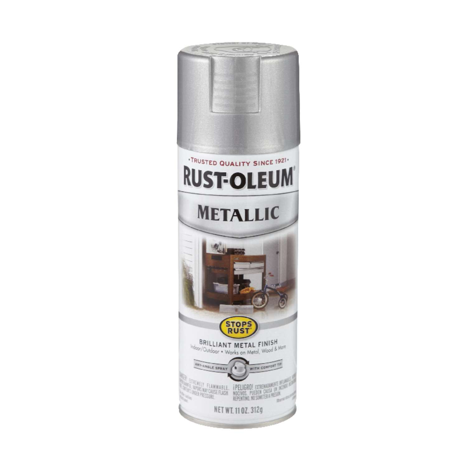 Rust-Oleum Stops Rust Silver Metallic Spray Paint 11 oz - Ace Hardware