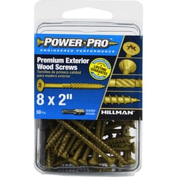 HILLMAN Power Pro No. 8 Ga. X 2 in. L Bronze Star Flat Head Exterior Deck Screws 50 pk