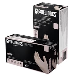 Gloveworks Latex Disposable Gloves Medium Ivory Powder Free 100 pk