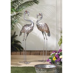 Summerfield Terrace Iron Silver 38 in. Flamingo Statue