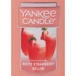 Yankee Candle Pink White Strawberry Bellini Scent Regular Tumbler Candle 7 oz