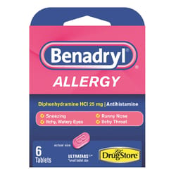 Benadryl Allergy Allergy Sinus Relief 6 ct 1 pk
