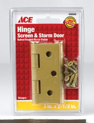 Ace 3 in. L Satin Brass Screen/Storm Door Hinge 2 pk