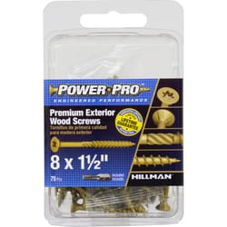 HILLMAN Power Pro No. 8 Ga. X 1-1/2 in. L Bronze Star Flat Head Exterior Deck Screws 75 pk