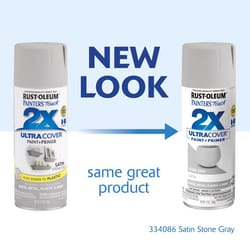 Rust-Oleum Painter's Touch 2X Ultra Cover Satin Stone Gray Paint+Primer Spray Paint 12 oz